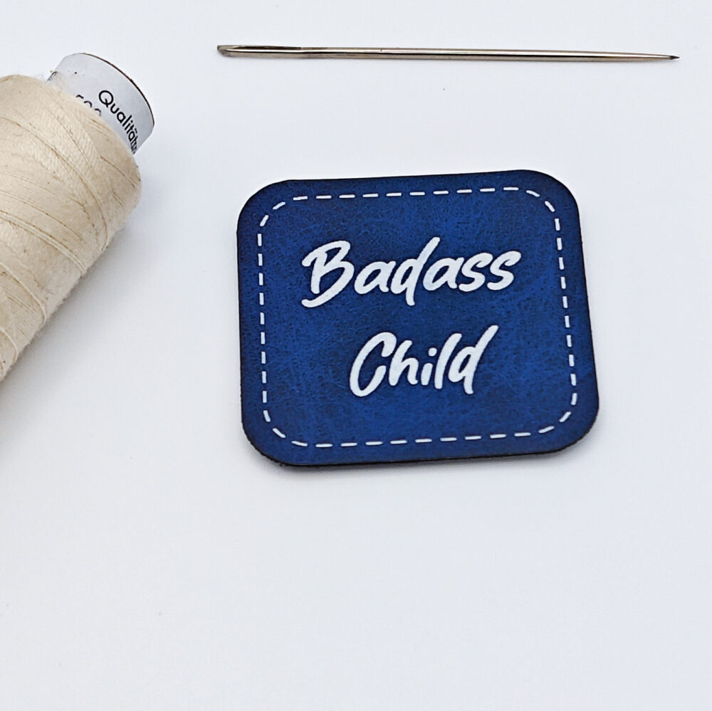 Kunstleder-Label Badass Child Blau
