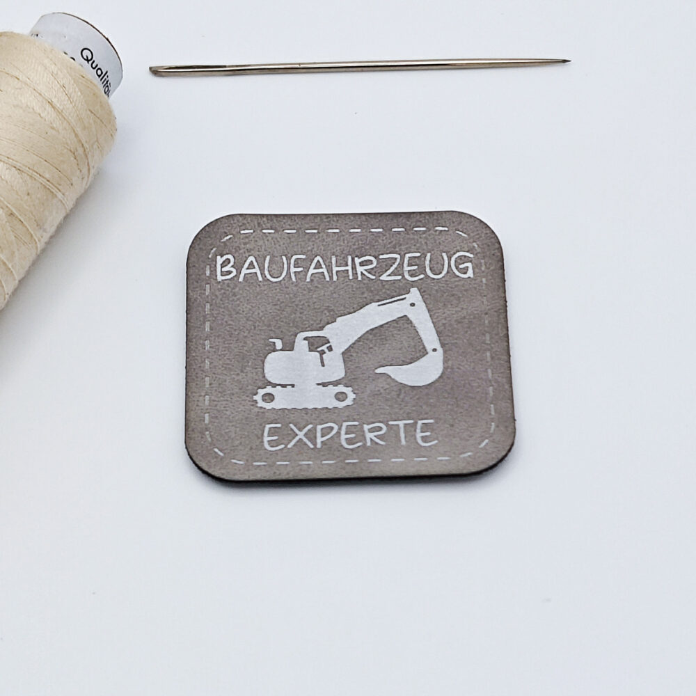 Kunstleder-Label Baufahrzeug Experte