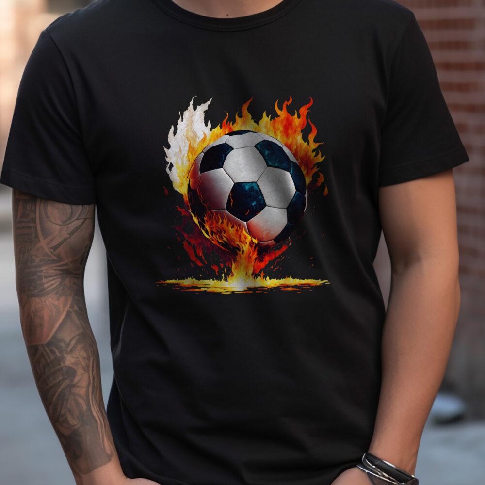 Bügelbild Fußball Flammen